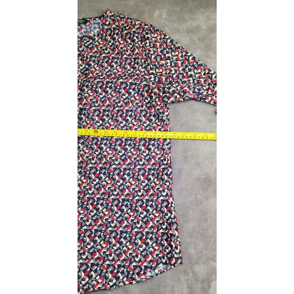 LAUREN RALPH LAUREN Sz M Long Sleeves Shirt Multi-color Blouse Casual C18 - Picture 4 of 9